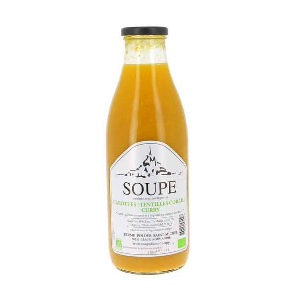 Soupe carottes, lentilles corail et curry bio 1L
