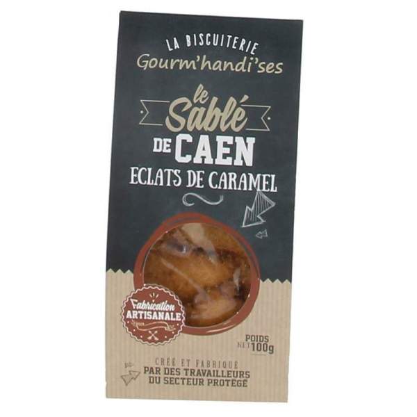 Sablé de Caen éclats de caramels 100 g Gourm'handi'ses
