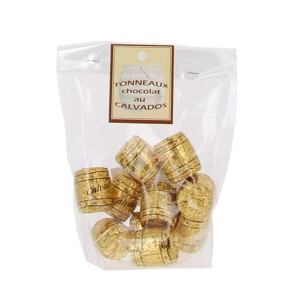 Sachet 10 tonneaux chocolat calvados