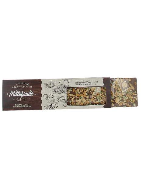 Tablette millefruits chocolat lait Gourm'handi'ses 140g