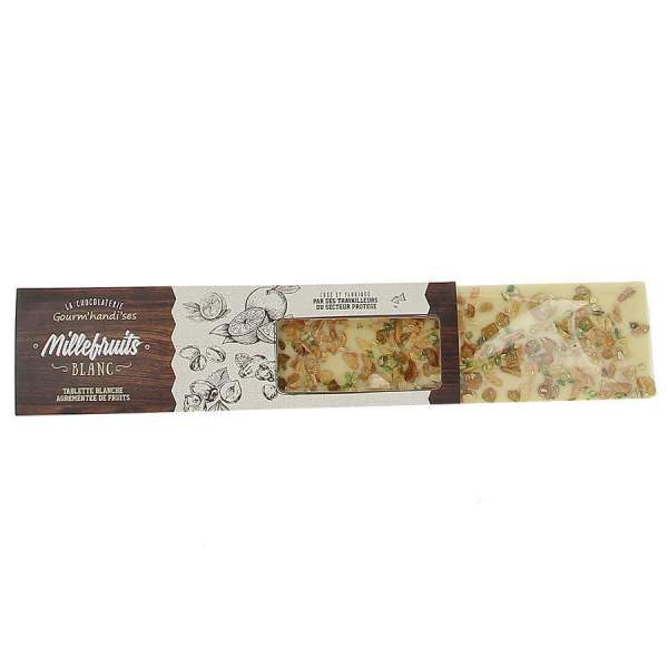 Tablette millefruits chocolat blanc Gourm'handi'ses 140g