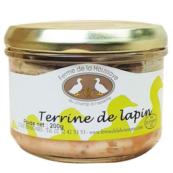 Terrine de lapin fermière de la Ferme de La Houssaye (Eure) conserve 200g