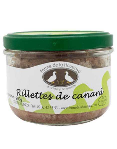 Rillettes de canard de la Ferme de La houssaye dans l'Eure - conserve de 130g