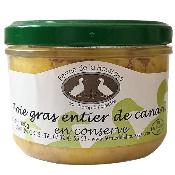 Foie gras de canard entier de la Ferme de la Houssaye en conserve180g