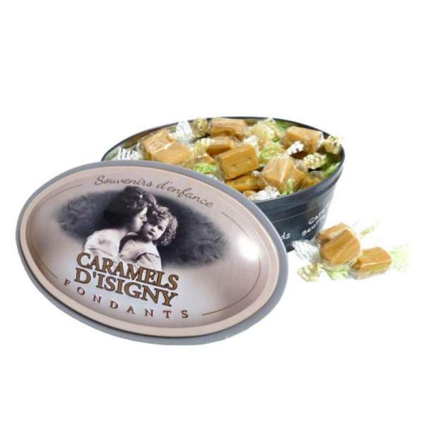 Caramels assortiments boîte fer souvenir d'enfance 250g