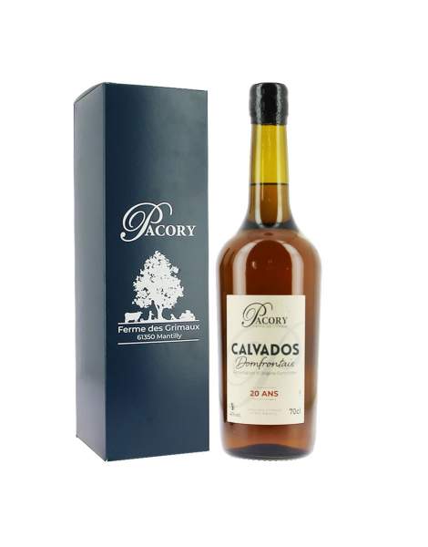 Bouteille de Calvados domfrontais Pacory 20 ans