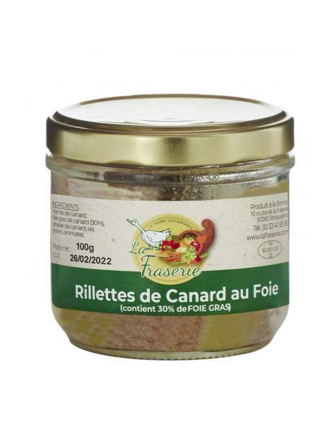 Rillettes de canard au foie gras 100g - Fraserie