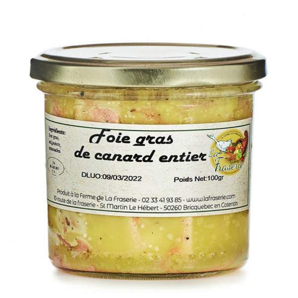 Foie gras de canard entier conserve 100g - Fraserie
