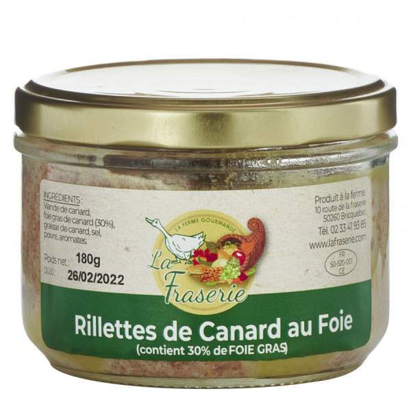 Rillettes de canard au foie gras 180g - Fraserie