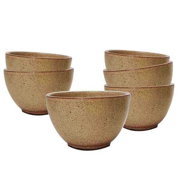 6 Bolées à cidre en grès rustiques 20cl Poterie Turgis