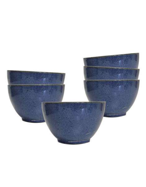 6 Bolées à cidre en grès bleues 20cl Poterie Turgis