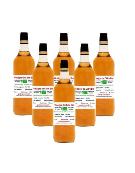 Vinaigre de cidre non pasteurisé sans sulfite 1L par 6