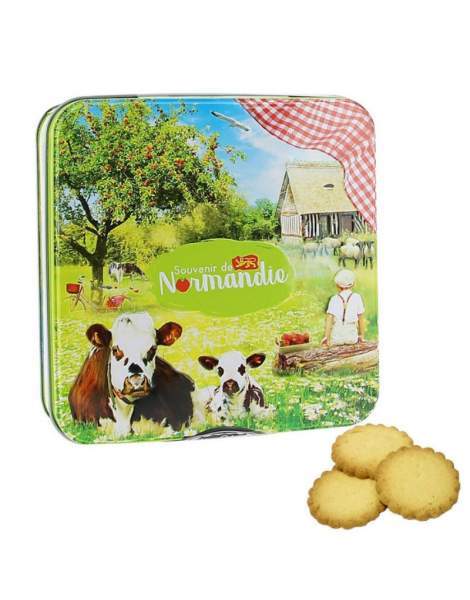 Sablés et boîte illustrée "Souvenir de Normandie" 120g