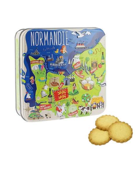 Sablés et boîte illustrée "Carte de Normandie" 120g