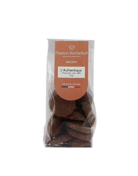 Sablés enrobés de chocolat au lait Maison Rochefort 120g