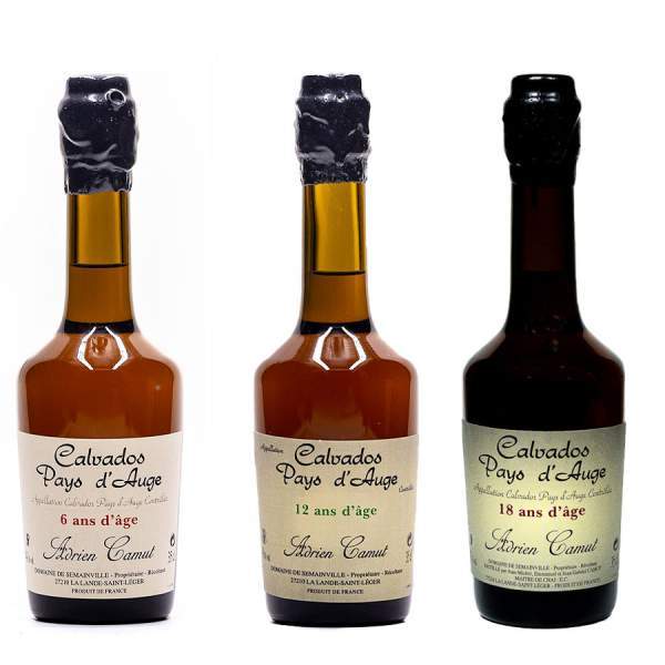 Trio de dégustation de Calvados Adrien Camut 3 x 35cl