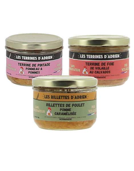 Lot de rillettes de volailles Adrien & Cie 3*180g