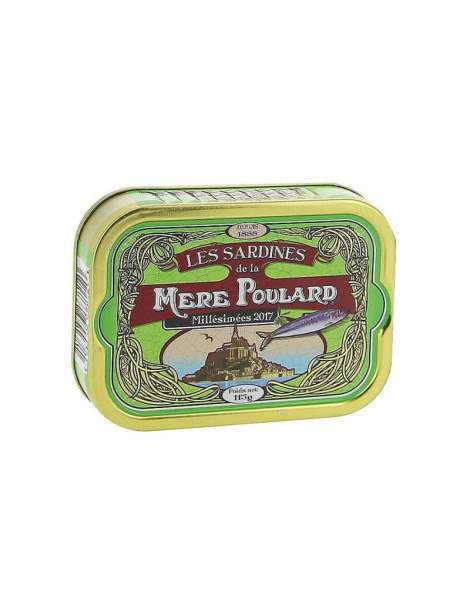 Sardines millésimées à l'huile d'olive Mère Poulard 115g conserve verte