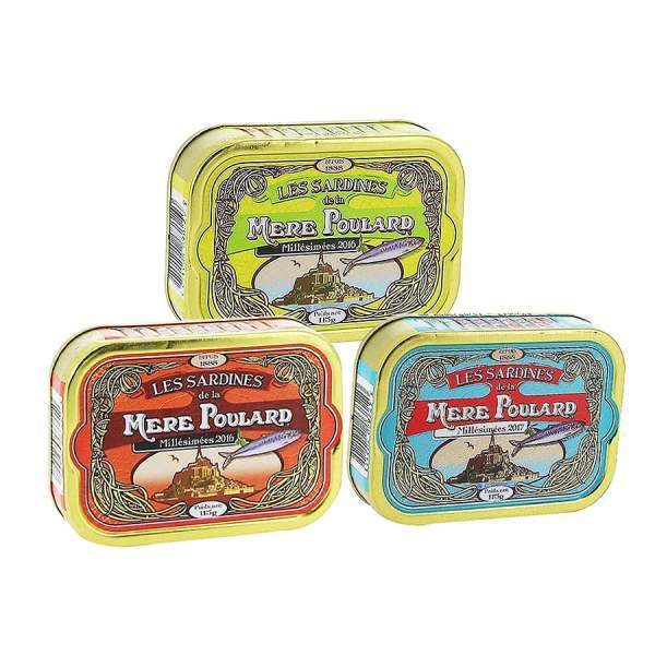 Lot de sardines millésimées à l'huile d'olive Mère Poulard 3x115g