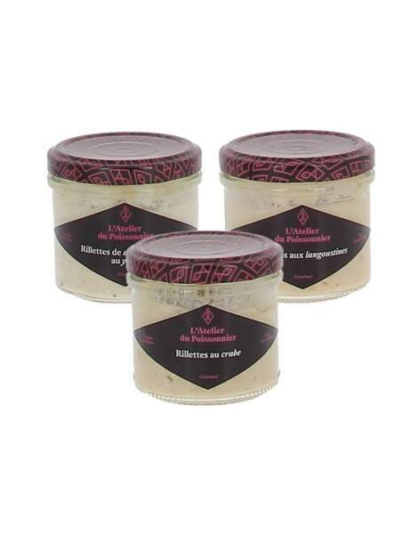Rillettes de poissons assortiment gourmet 3x90g