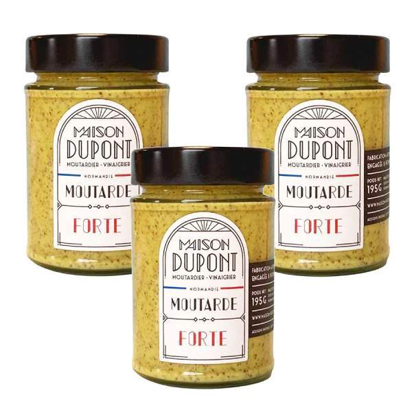 Lot de 3 Moutardes blanche et douce 3x195g