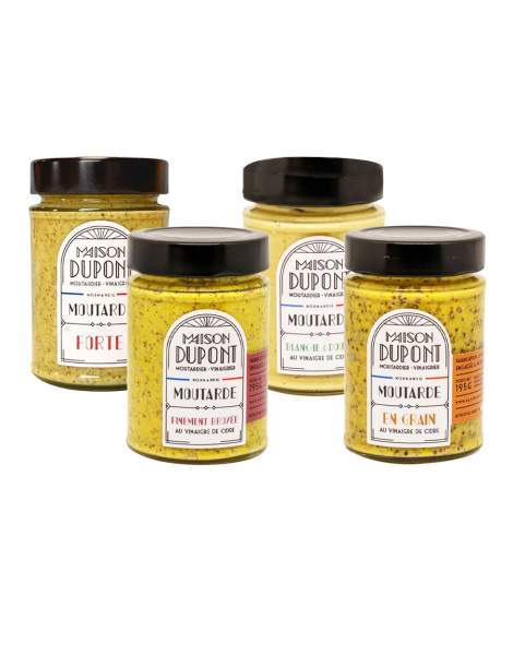 Lot de 4 moutardes Dupont 4x195g