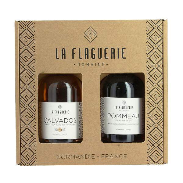 Coffret de Calvados et Pommeau 2x20cl La flaguerie