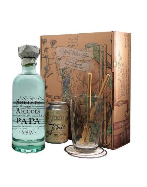 Coffret "Mixo" Gin 70cl Société des Alcools à Papa
