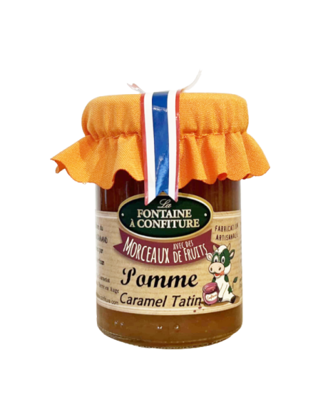 Confiture avec morceaux pomme et caramel tatin 230g La Fontaine à Confiture