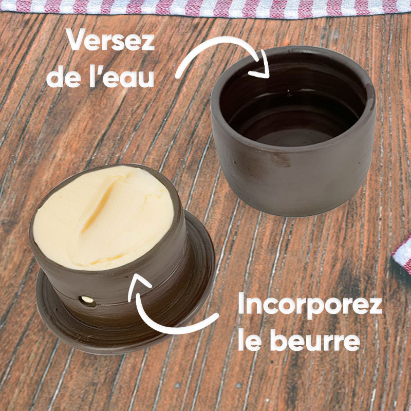 Versez de l'eau er incorporez le beurre